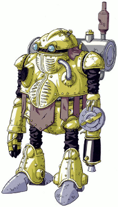 Chrono Trigger's Robo, one of Akira Toriyama's only well-known characters who isn't a Dragon Quest monster and also doesn't have the face of Goku, Trunks, Bulma, or Videl. Not a knock on him! I like the bold and sharp lines in his style and if I was an artist who made something as popular as Dragonball, I'd want all my other works to scream 'Hey, I'm the creator of Dragonball' too.